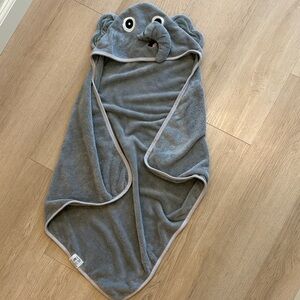 Add to Bundle! Adorable Gray Elephant Hooded Baby Towel